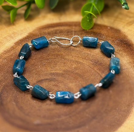 Blue Apatite Sterling Silver Bracelet