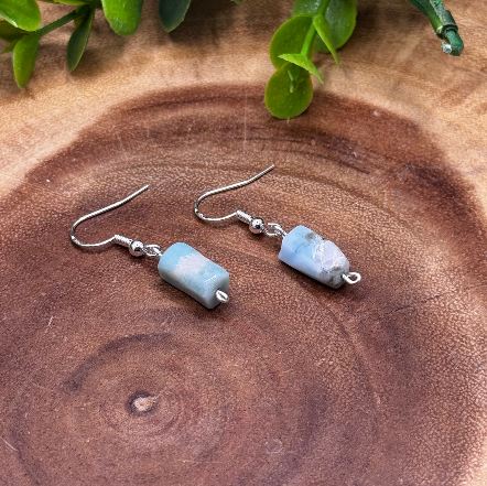 Larimar Sterling Silver Dainty Earrings