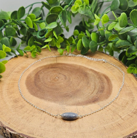 Botswana Agate Sterling Silver Necklace