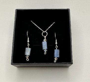 Kyanite Sterling Silver Earring & Necklace Set