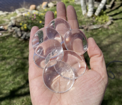 Clear Quartz Crystal Polished Palm Stones