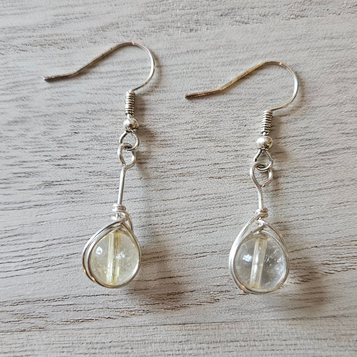 Clear Quartz Silver Plated Earrings