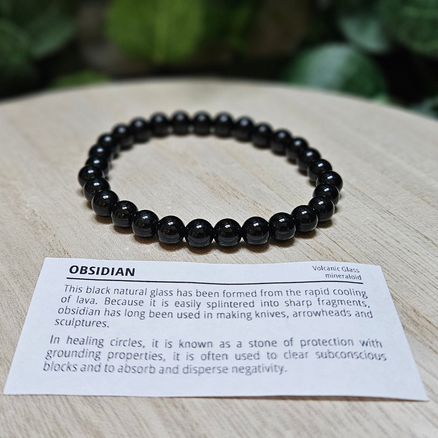 Black Obsidian Bracelet 6mm