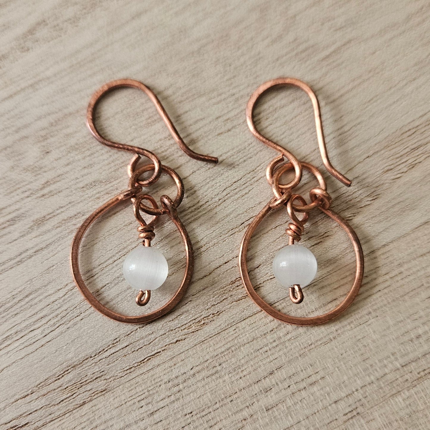 Selenite Copper Plated Earrings