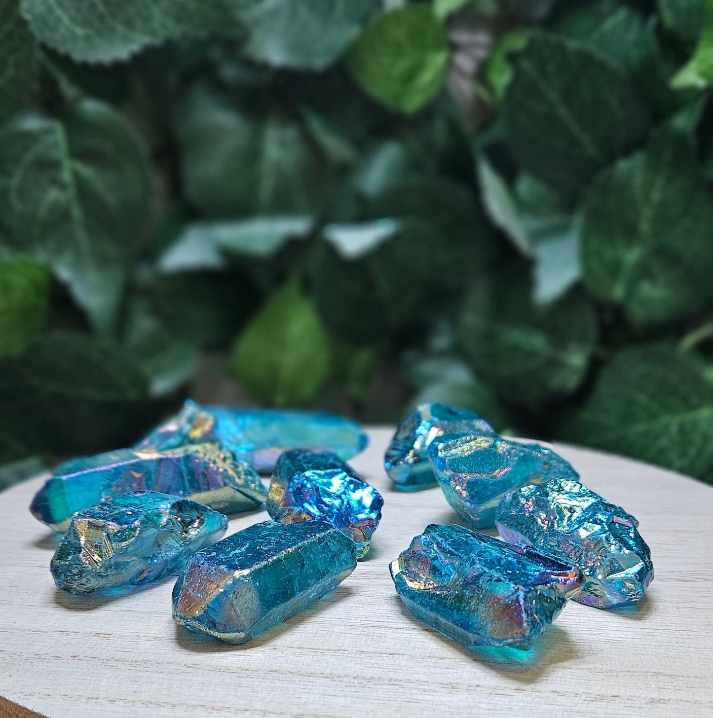 Blue Aqua Aura Quartz Points