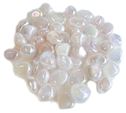 Rainbow Aura Rose Quartz Tumbled Stone