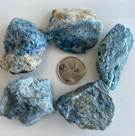 Blue Apatite Rough Cut