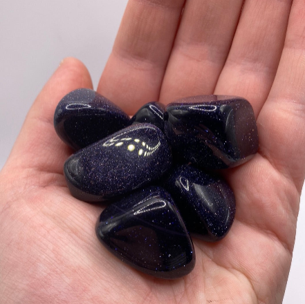 Blue Goldstone Tumbled