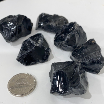 Black Obsidian Rough Cut