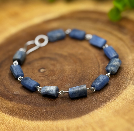 Blue Kyanite Sterling Silver Bracelet
