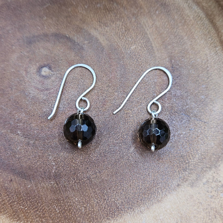 Smokey Quartz Faceted Earrings