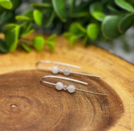 Moonstone Sterling Silver Threader Earrings
