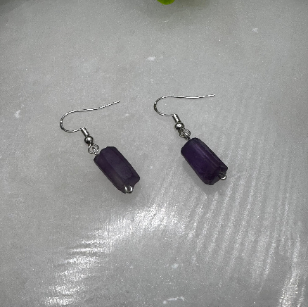 Amethyst Sterling Silver Dainty Earrings