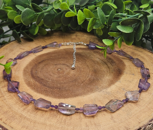Ametrine Abstract Faceted Necklace with 21" Sterling Extender