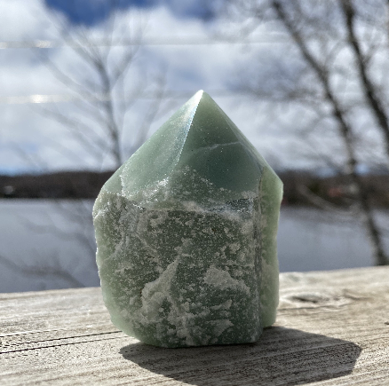 Green Aventurine Cut Base Top Polished Point