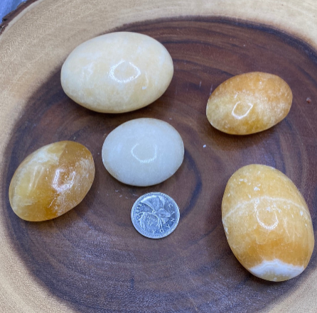 Orange Calcite Palm Stone