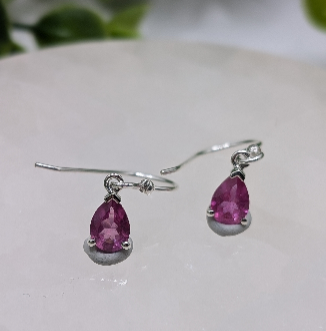 Sterling Silver Ruby Earrings