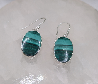Malachite Sterling Silver Earrings