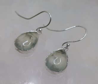 Prehnite Teardrop Earrings