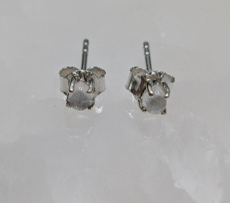 Moonstone Stud Sterling Silver Earrings