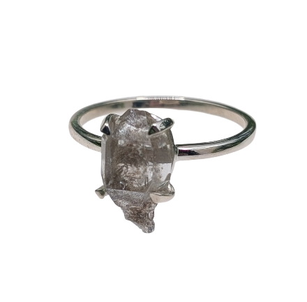 Petroleum Herkimer Diamond Sterling Silver Ring