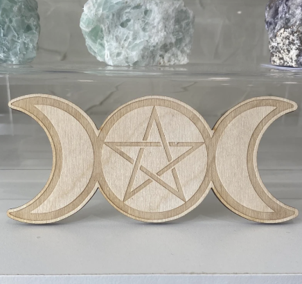 6” Triple Moon Pentagram Crystal Grid