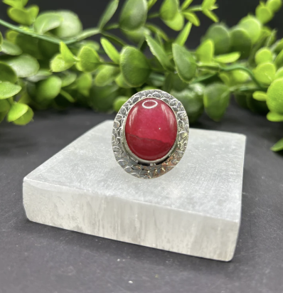 Pink Dyed Agate Ring