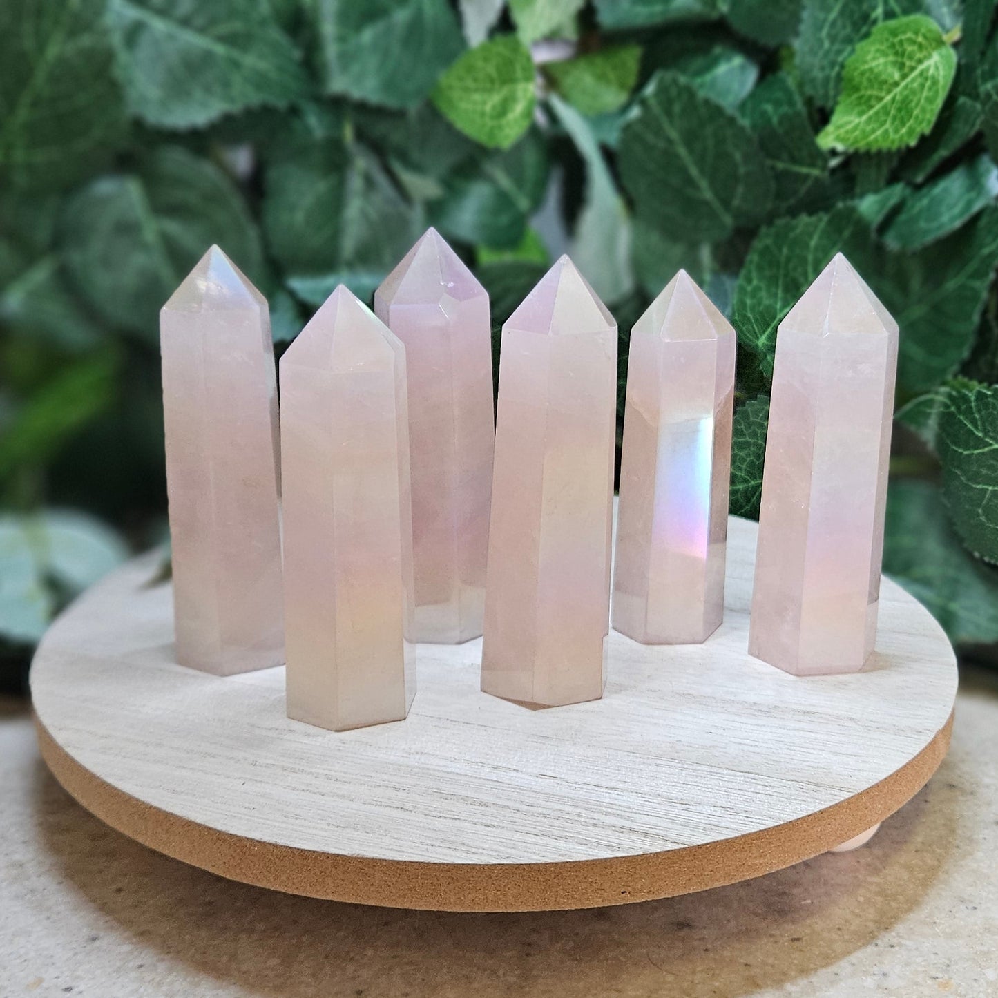 Aqua Aura Rose Quartz Polished Point