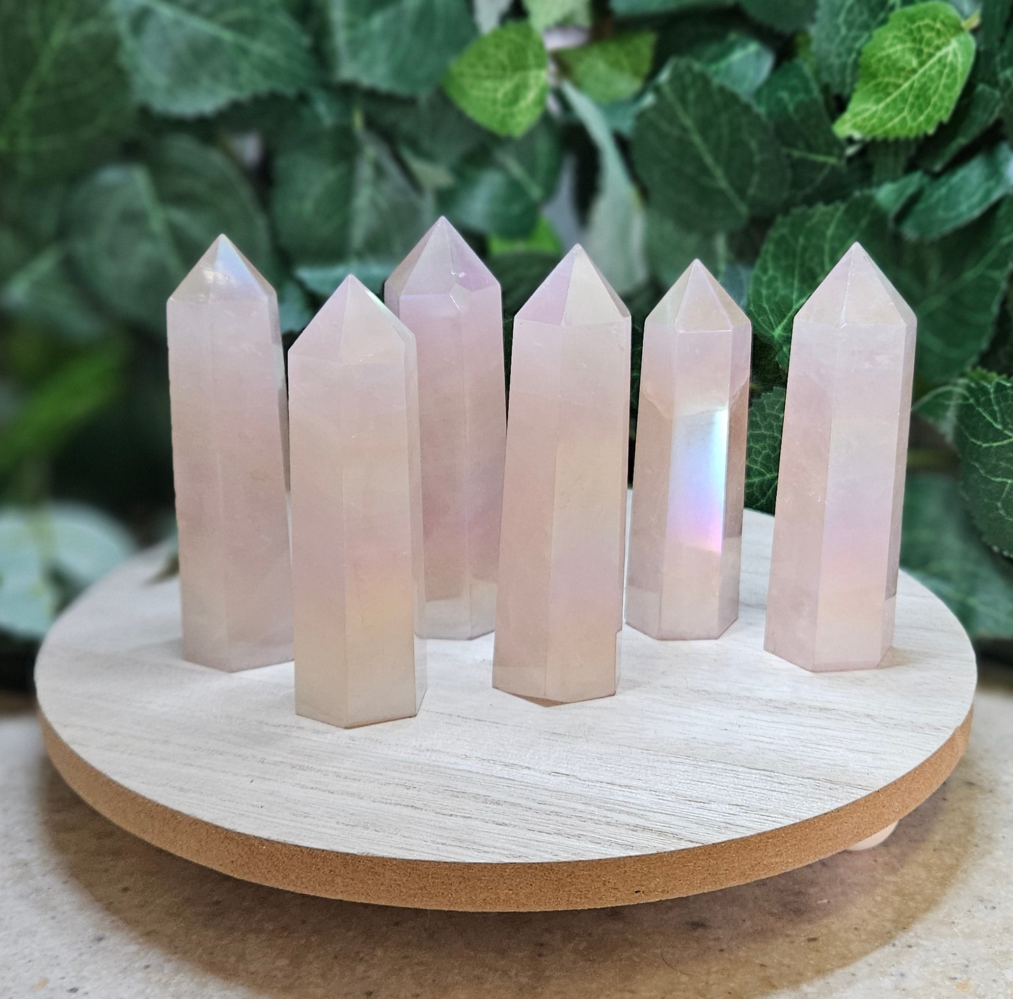 Aqua Aura Rose Quartz Polished Point