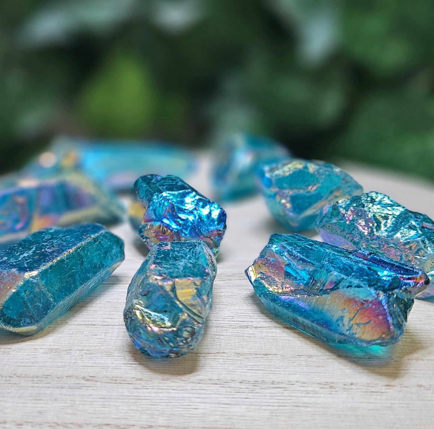 Blue Aqua Aura Quartz Points