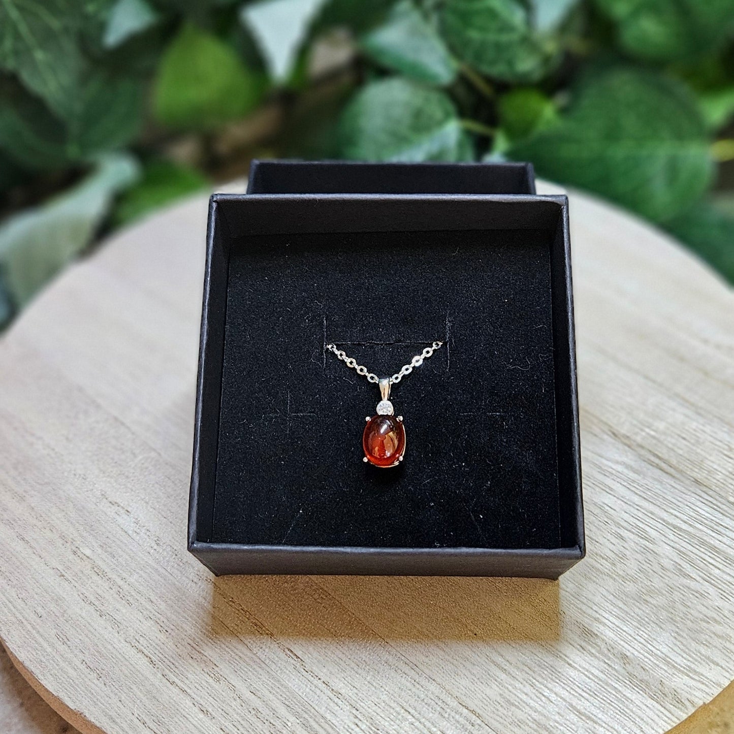 Garnet Cabochon Necklace
