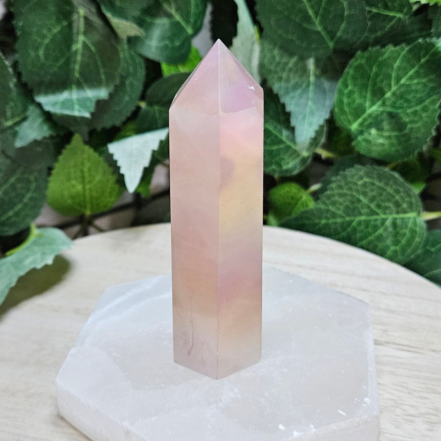 Aqua Aura Rose Quartz Polished Point