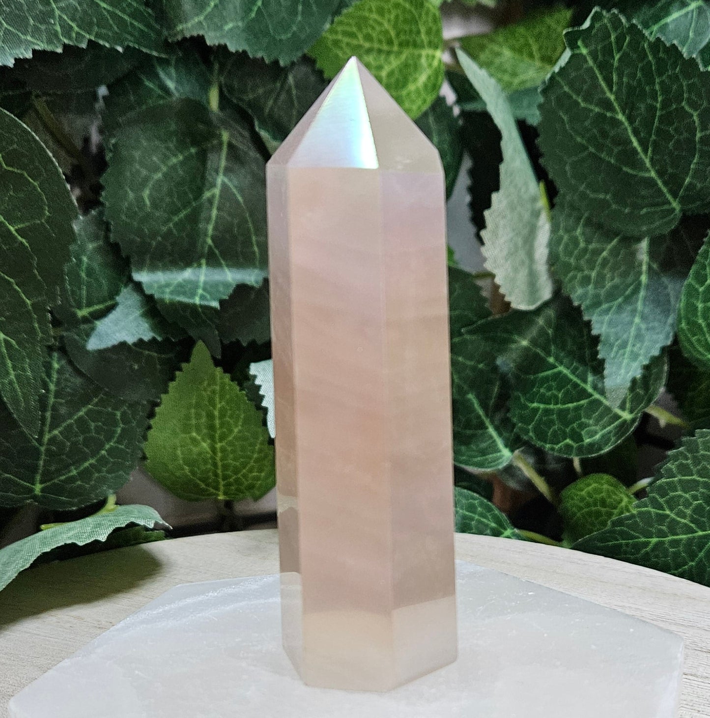 Aqua Aura Rose Quartz Polished Point