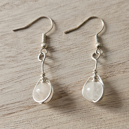 Selenite Silver Plated Earrings