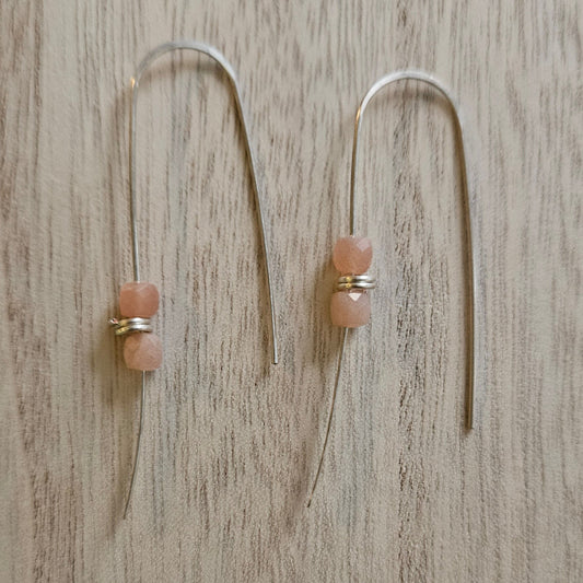 Moonstone Sterling Silver Threader Earrings