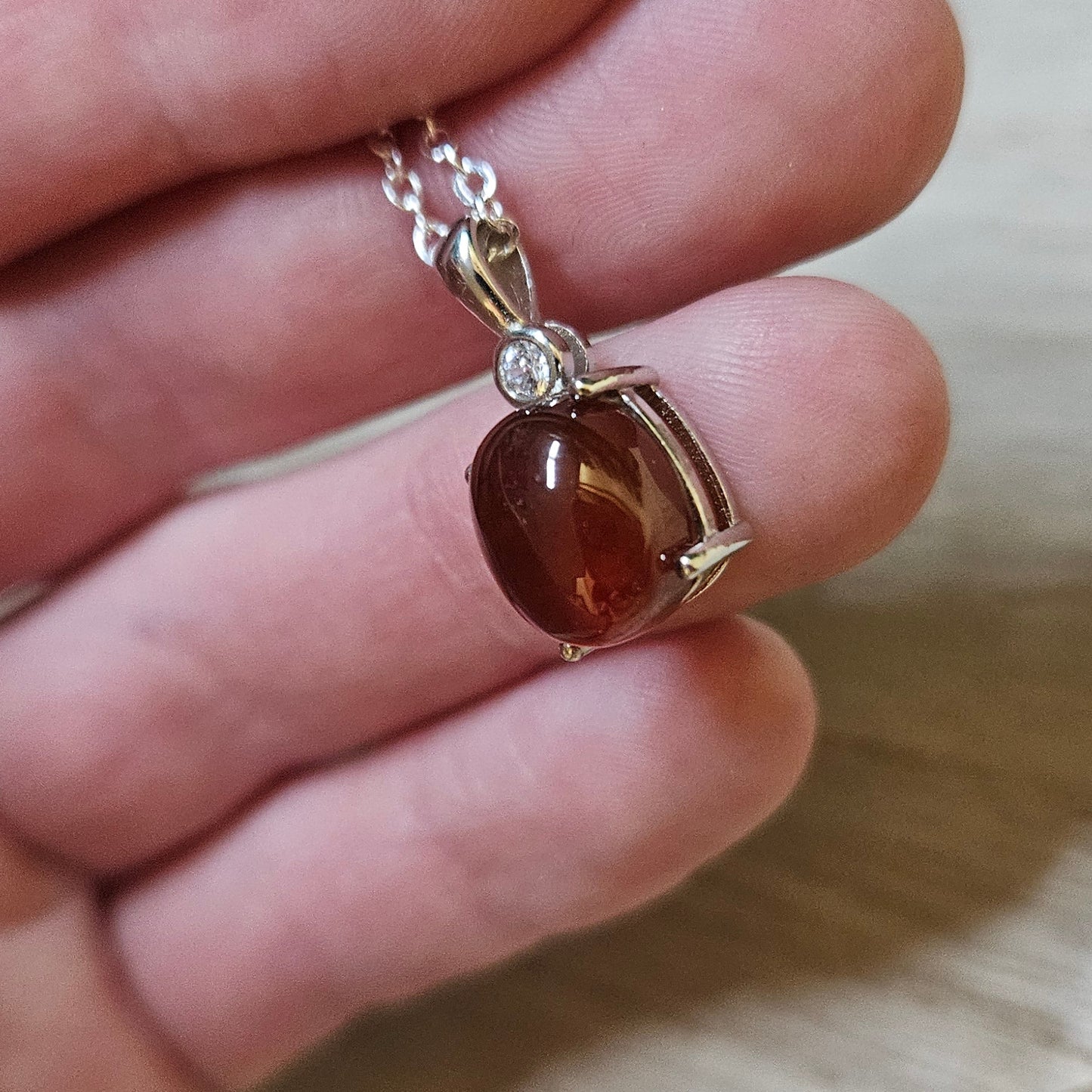 Garnet Cabochon Necklace